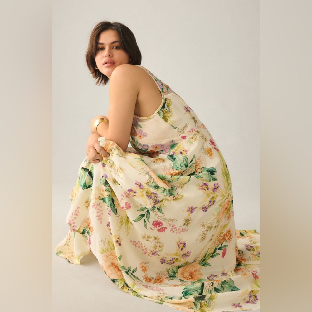 Anthropologie Floral A-Line Maxi Dress - Picture 6 of 9